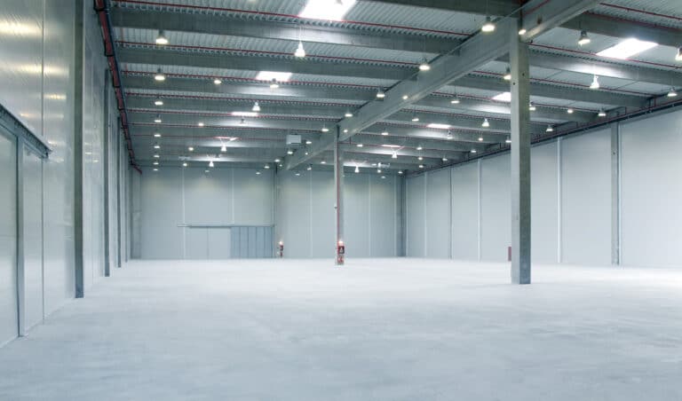 interior of a warehouse ,clean and empty